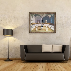 Tablou inramat - Louise Madelaine Cochin - Surorile mananastirii din LAbbaye de Port-Royal, 60 x 80 cm - Img 2