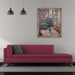 Tablou inramat - Lovis Corinth - Larkspur, 50 x 60 cm - Img 2