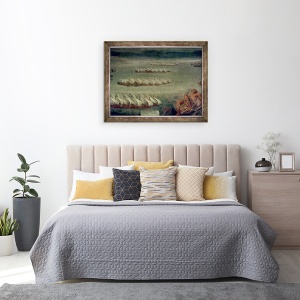 Tablou inramat - Luca Cambiaso - Batalia de la Lepanto, 70 x 90 cm - Img 3