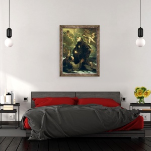 Tablou inramat - Luca Giordano - Sfantul Francisc din Paola, 70 x 90 cm - Img 3