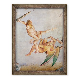 Tablou inramat - Luca Signorelli - Detaliu al Judecatii de Apoi, de la Capela Madonnei di San Brizio, 70 x 90 cm