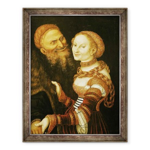 Tablou inramat - Lucas Cranach the Elder - Curtezana si batranul, 70 x 90 cm