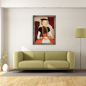 Tablou inramat - Lucas Cranach the Younger - Portretul unei femei, 60 x 80 cm - Img 2