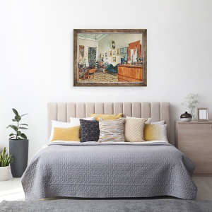 Tablou inramat - Luigi Premazzi - Biroul lui Mikhail Obreskoff, 70 x 90 cm - Img 3