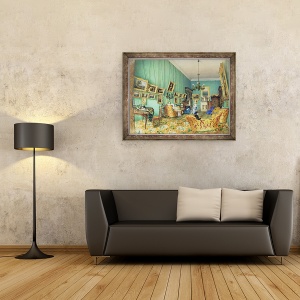 Tablou inramat - Luigi Premazzi - Interiorul unei camere de zi, 60 x 80 cm - Img 2