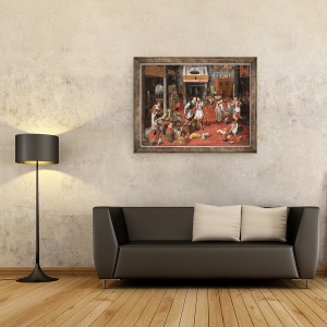 Tablou inramat - Maerten van Cleve - Kitchen Interior, 70 x 90 cm - Img 2