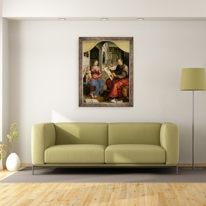 Tablou inramat - Maerten van Heemskerck - Luca Pictura Fecioarei, 60 x 80 cm - Img 2