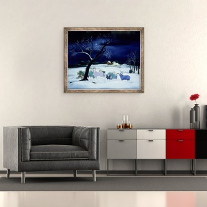 Tablou inramat - Magdolna Ban - Noapte tacuta, Noapte Sfanta, 50 x 60 cm - Img 2