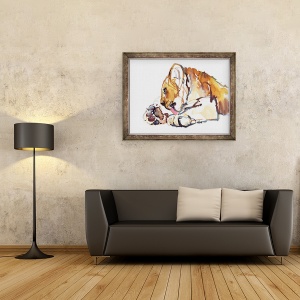 Tablou inramat - Mark Adlington - Cub de ingrijire, 2019, 60 x 80 cm - Img 2