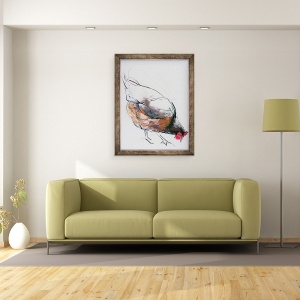 Tablou inramat - Mark Adlington - Hranire Gaina, Trasierra, 60 x 80 cm - Img 2