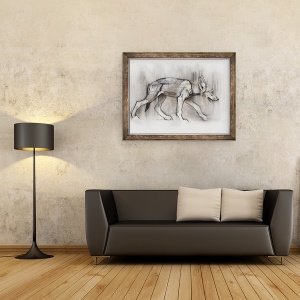 Tablou inramat - Mark Adlington - Pup Lean Lupul Arabian, 70 x 90 cm - Img 2