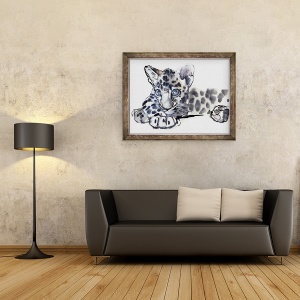 Tablou inramat - Mark Adlington - Spotty Cub de leopard arab, 60 x 80 cm - Img 2