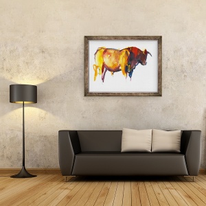 Tablou inramat - Mark Adlington - Sunset Bull, 70 x 90 cm - Img 2