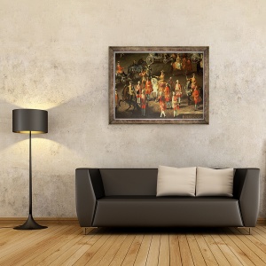 Tablou inramat - Martin II Mytens - Scoala de Calarie de Iarna II, 60 x 80 cm - Img 2