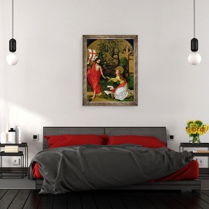 Tablou inramat - Martin Schongauer - Altarul dominicanilor, Noli Me Tangere, 70 x 90 cm - Img 3
