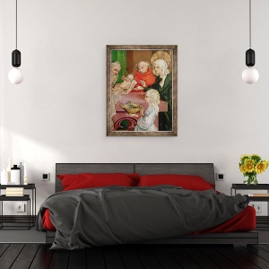 Tablou inramat - Martin Schongauer - Detaliu al prezentarii in Templu, de la altarul dominicanilor, 70 x 90 cm - Img 3