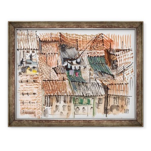 Tablou inramat - Mary Kuper - Acoperisuri, 70 x 90 cm