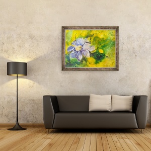 Tablou inramat - Mary Smith - clematis in soarele de seara, 60 x 80 cm - Img 2