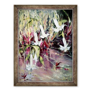 Tablou inramat - Mary Smith - Daturas in gradina lui Monet, 70 x 90 cm