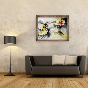 Tablou inramat - Mary Smith - frunze de crin in deriva, 70 x 90 cm - Img 2