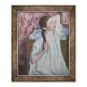 Tablou inramat - Mary Stevenson Cassatt - Fata Aranjarea Parul ei, 50 x 60 cm