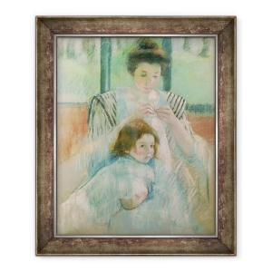Tablou inramat - Mary Stevenson Cassatt - Studiu pentru tanara mama de cusut, 50 x 60 cm