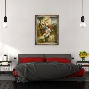 Tablou inramat - Master of Messkirch - Sfantul Christopher purtand copilul Hristos, 70 x 90 cm - Img 3