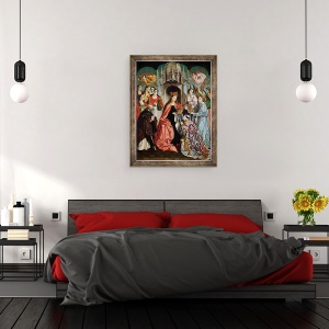 Tablou inramat - Master of San Ildefonso - Prezentarea lui Casuble catre Sfantul Ildefonso, 70 x 90 cm - Img 3