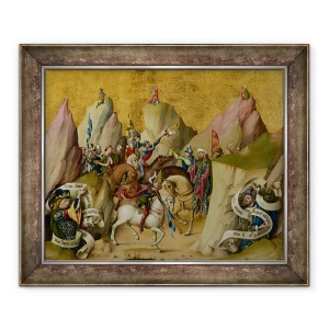 Tablou inramat - Master of St. Bartholemew - intalnirea celor Trei Regi, cu David si Isaia, 50 x 60 cm