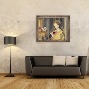 Tablou inramat - Master of the Aix Annunciation - Fecioara Maria citind dintr-o carte de ore, 60 x 80 cm - Img 2