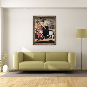 Tablou inramat - Master of the Lord's Passion - Zbor in Egipt, 70 x 90 cm - Img 2
