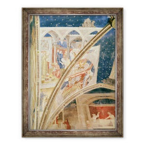 Tablou inramat - Matteo di Giovanetto da Viterbo - invierea fiului lui Nerva, lord de Tulle, detaliu din tavanul capelei Tinel cu scene din viata Sf. Martial, 70 x 90 cm