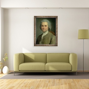 Tablou inramat - Maurice Quentin de la Tour - Jean-Jacques Rousseau 1712-78, 60 x 80 cm - Img 2
