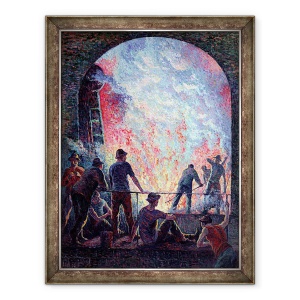 Tablou inramat - Maximilien Luce - Lucrarile de otel, 60 x 80 cm