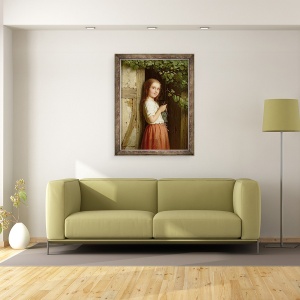 Tablou inramat - Meyer von Bremen - Tanara fata in picioare intr-o usa de tricotat, 60 x 80 cm - Img 2