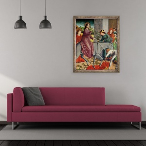 Tablou inramat - Michael Pacher - Intrarea lui Hristos in Ierusalim, din Altarul Sfantului stefan, 50 x 60 cm - Img 2