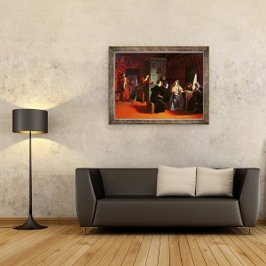 Tablou inramat - Mikhail Konstantinovich Klodt - Marina Mniszech arestata cu un preot, 60 x 80 cm - Img 2