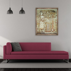 Tablou inramat - Minoan - Preoteasa la un altar, detaliu dintr-un sarcofag dintr-un mormant la Ayia Triada, Creta, perioada minoica tarzie, 70 x 85 cm - Img 2