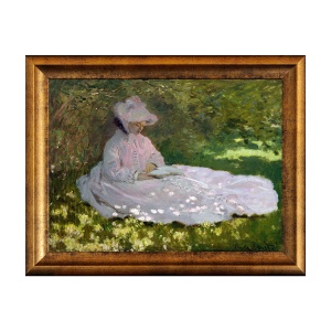 Tablou Inramat - Monet - Springtime, Rama Auriu, 30 x 40 cm