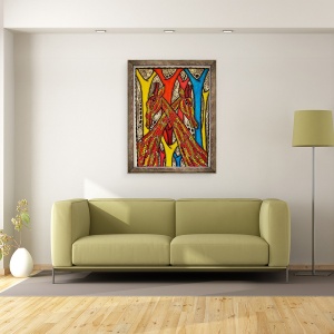 Tablou inramat - Muktair Oladoja - Iubitorii, 70 x 90 cm - Img 2