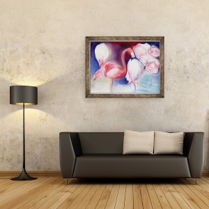Tablou inramat - Nancy Moniz Charalambous - Frumoasa in roz, 2012, 70 x 90 cm - Img 2