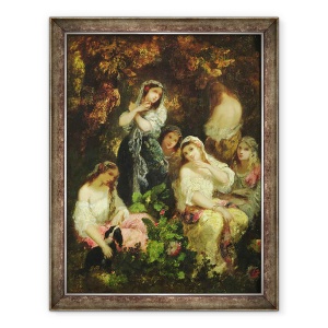 Tablou inramat - Narcisse Virgile Diaz de la Pena - Fete nebune, 70 x 90 cm