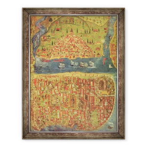 Tablou inramat - Nasuh Al-Silahi - IUK T.5964 Vedere la Istanbul, 70 x 90 cm