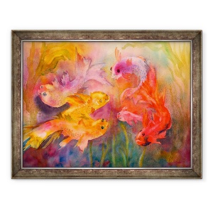 Tablou inramat - Neela Pushparaj - Fish Frolic, 60 x 80 cm