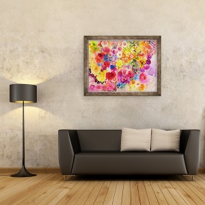 Tablou inramat - Neela Pushparaj - garoafe rosii, 70 x 90 cm - Img 2
