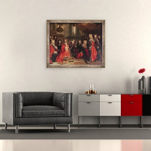 Tablou inramat - Nicolas de Largilliere - Ex-Voto, detaliu al consilierului, 50 x 60 cm - Img 2