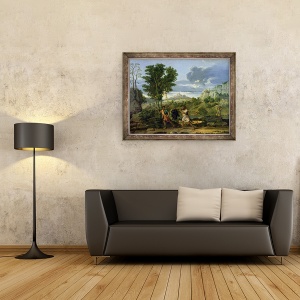 Tablou inramat - Nicolas Poussin - Toamna, sau ciorchinele de struguri luate din tara Promisa, 60 x 80 cm - Img 2