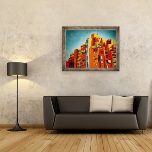 Tablou inramat - Noel Paine - Wharf de liber schimb, 70 x 90 cm - Img 2