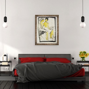 Tablou inramat - Otto Muller - Doua fete tinere, 70 x 90 cm - Img 3