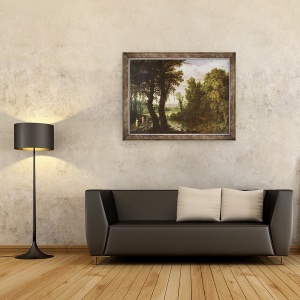 Tablou inramat - Paul Brill - Diana, cu nimfele ei insotitoare, plecand la vanatoare., 60 x 80 cm - Img 2